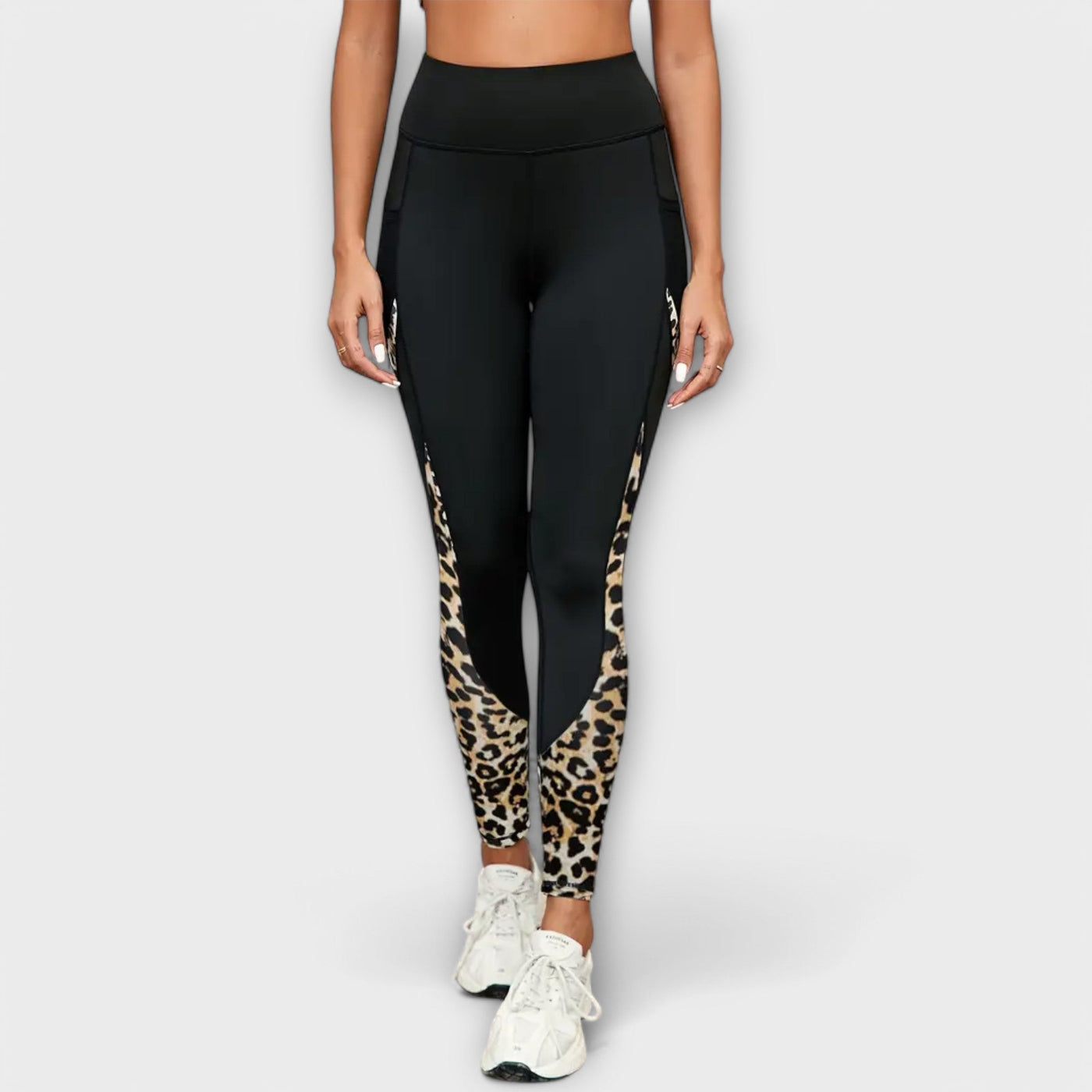 Pantalons de entrenament de cintura alta amb estampat de lleopard