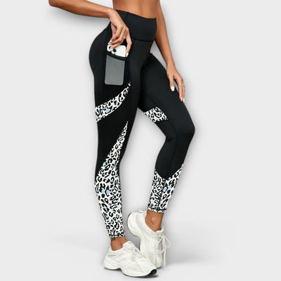Pantalons de entrenament de cintura alta amb estampat de lleopard