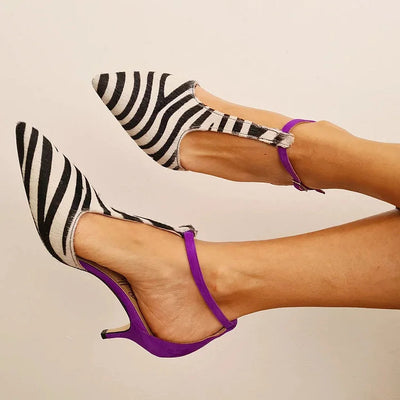 Savana™ | Pumps amb estampat de zebra i taló lila