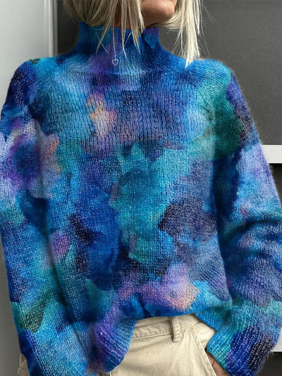 Patsy | Jersey de coll de làmina amb estampat floral en aquarel·la abstracta