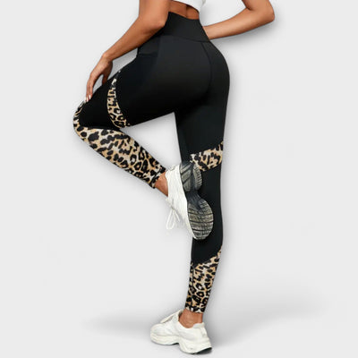 Pantalons de entrenament de cintura alta amb estampat de lleopard