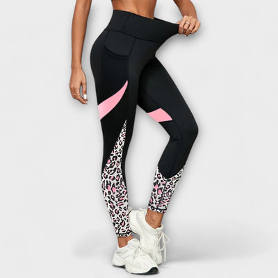 Pantalons de entrenament de cintura alta amb estampat de lleopard