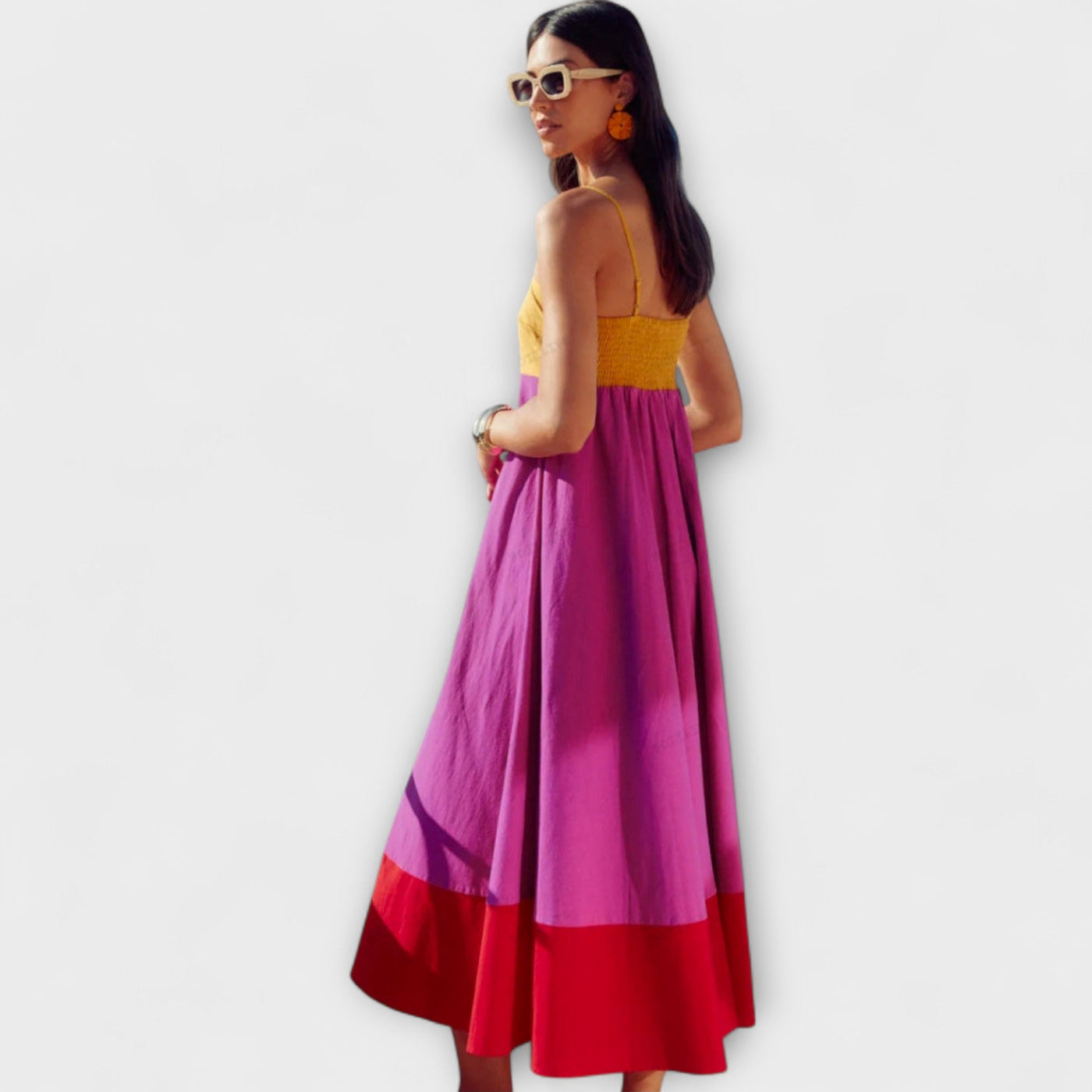 Vestit de tirants de color bloc