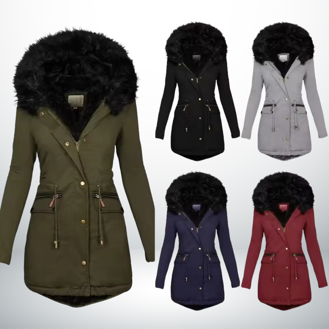 Zynro™ - Jaqueta d'hivern mitjana relaxada amb caputxa i coll suau