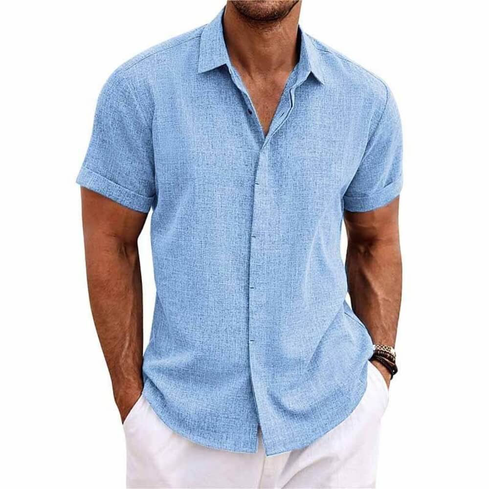 Camisa Elegant per a Home de Manga Curt – Samarreta Moderna per a l'Estiu