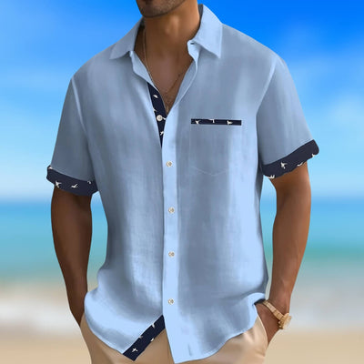 Camisa de temps lliure per a homes de màniga curta – Casual, moderna, ideal per a l'estiu i el dia a dia