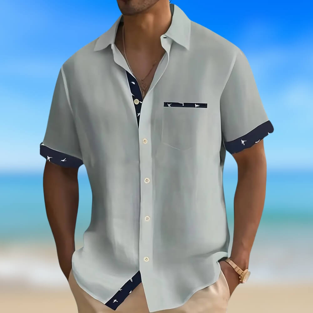 Camisa de temps lliure per a homes de màniga curta – Casual, moderna, ideal per a l'estiu i el dia a dia