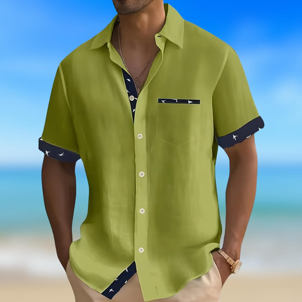 Camisa de temps lliure per a homes de màniga curta – Casual, moderna, ideal per a l'estiu i el dia a dia