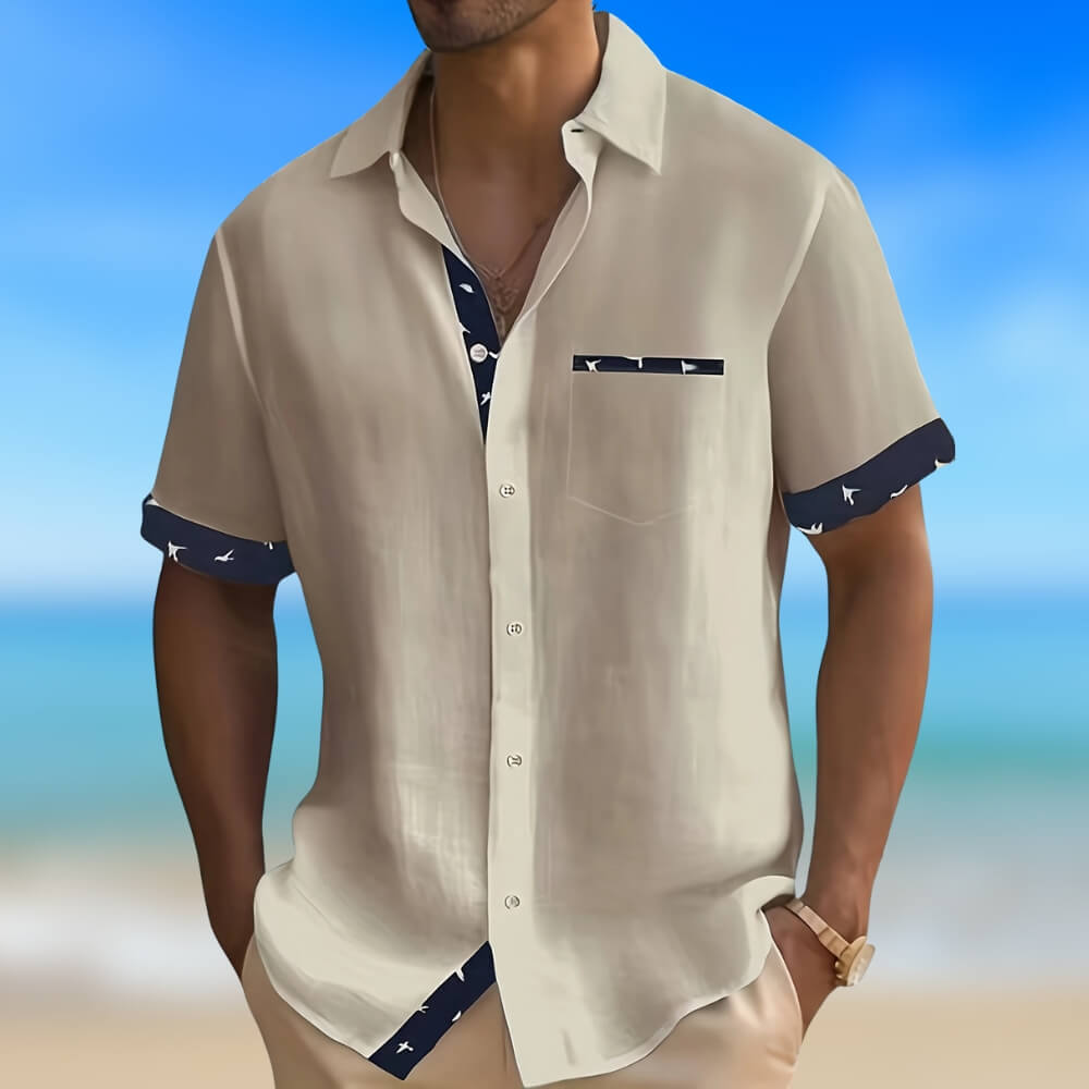 Camisa de temps lliure per a homes de màniga curta – Casual, moderna, ideal per a l'estiu i el dia a dia