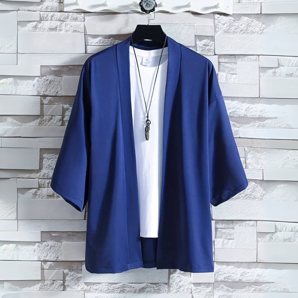 Kimono per a homes lleuger i casual – Abric d'estiu japonès en estil streetwear