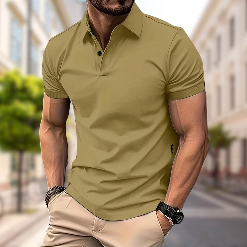 Poloshirt Home Slim Fit – Elegant Poloshirt de màniga curta per a l'oficina i el temps lliure