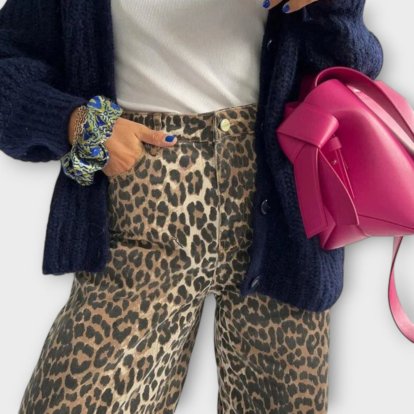 Chandra - Jeans Vintage amb Motiu de Lleopard