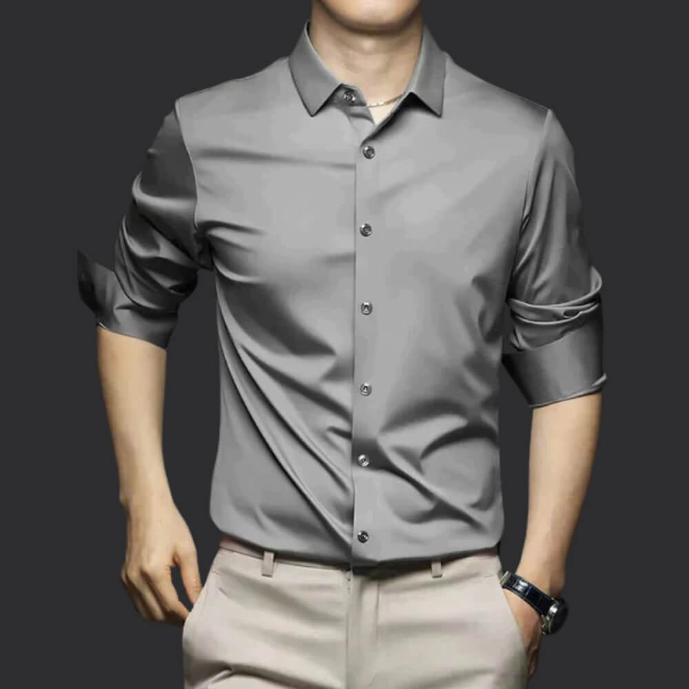 Camisa per a home sense planxa – Camisa elegant i fàcil de cuidar per a l'oficina i el temps lliure