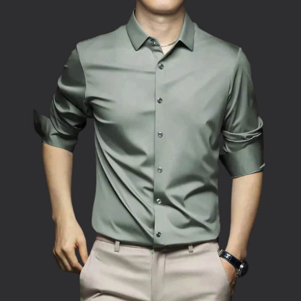 Camisa per a home sense planxa – Camisa elegant i fàcil de cuidar per a l'oficina i el temps lliure