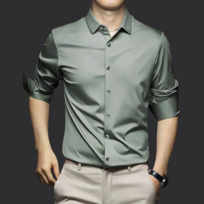 Camisa per a home sense planxa – Camisa elegant i fàcil de cuidar per a l'oficina i el temps lliure