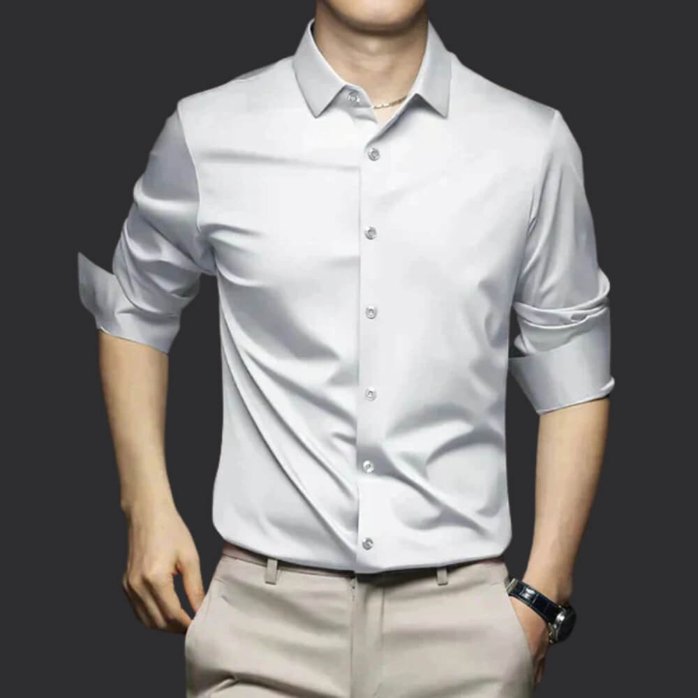 Camisa per a home sense planxa – Camisa elegant i fàcil de cuidar per a l'oficina i el temps lliure