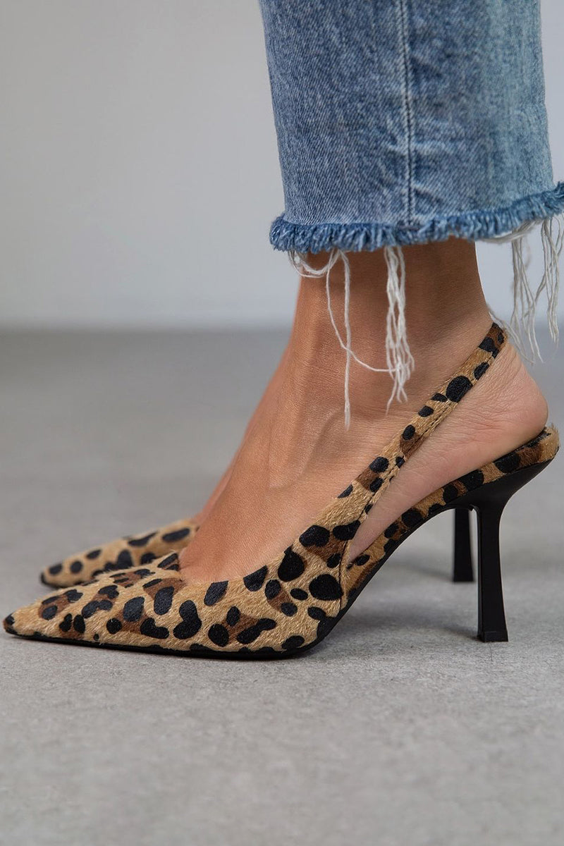 Liorina | Pumps Khaki amb estampat de lleopard i punta afilada