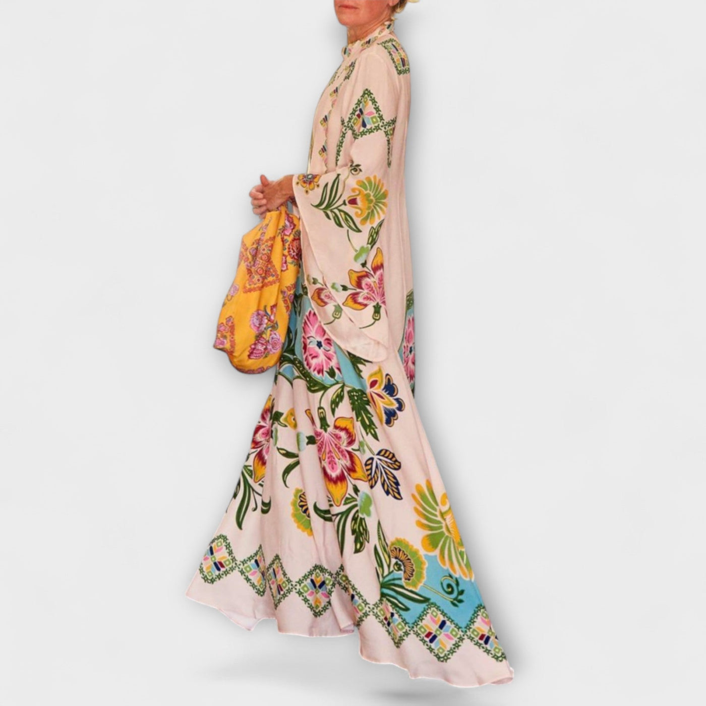 Lisa - Vestit Maxibot elegant amb impressió floral i disseny fluid