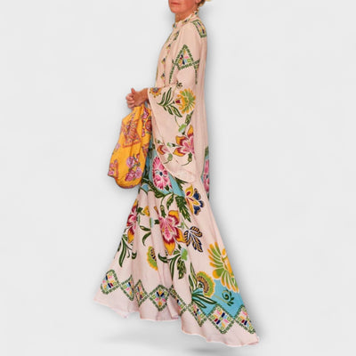 Lisa - Vestit Maxibot elegant amb impressió floral i disseny fluid