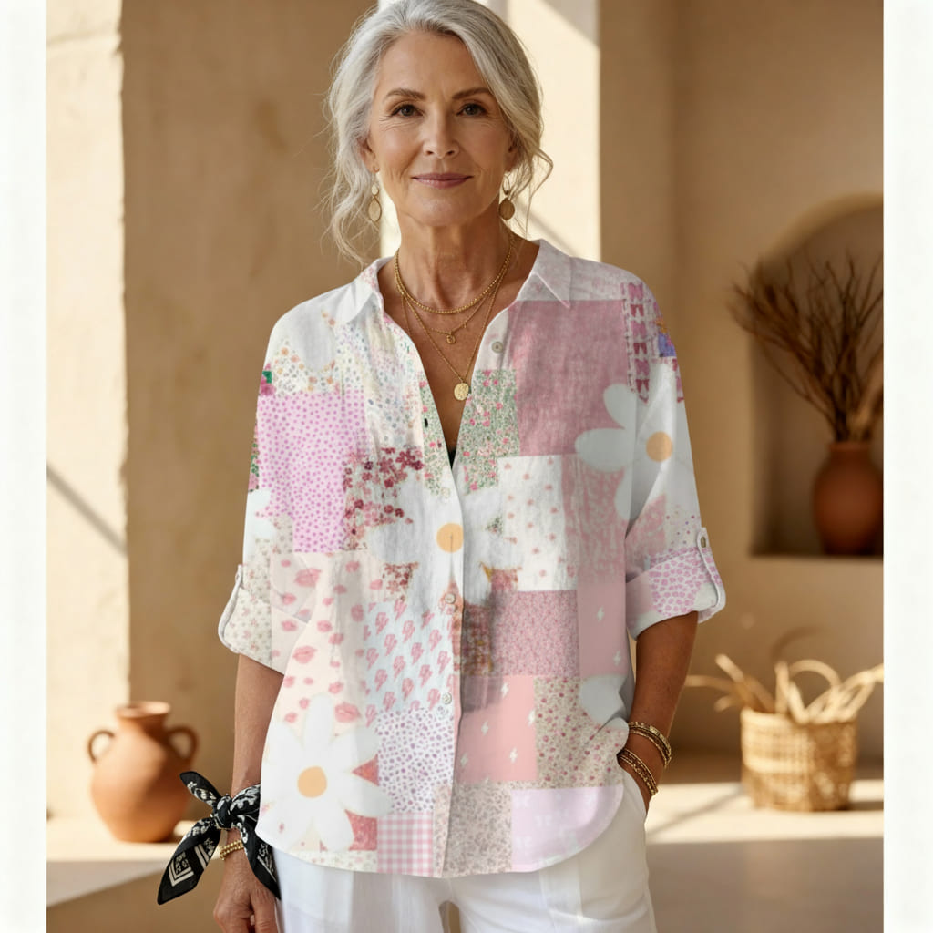 Fani - samarreta de retalls amb disseny floral