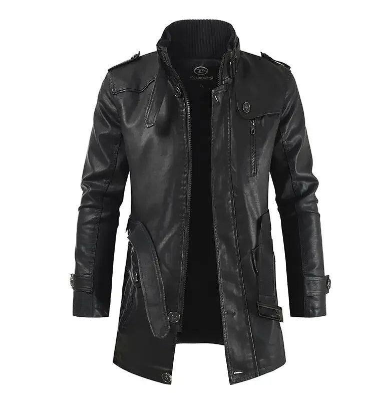 Krystian™ | Jaqueta de Biker de Pell Llarga i Eleganta