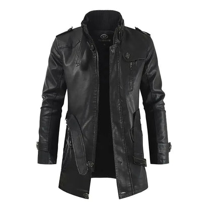 Krystian™ | Jaqueta de Biker de Pell Llarga i Eleganta