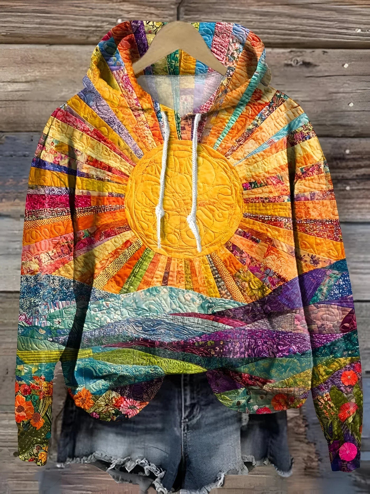 Clara - Sudadera Amb Disseny Colorit de Sortida del Sol